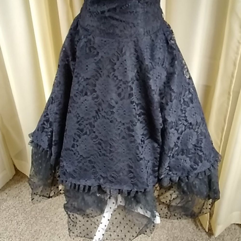 Vintage Black Lace Dress Size S Approximately No Tag - Picture 7 of 11